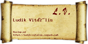 Ludik Vitális névjegykártya